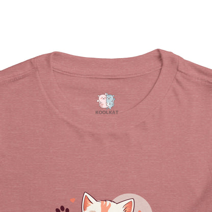 Adorable Toddler Cat Tee Shirt, Perfect Gift for Cat Lovers, Cute Baby T-Shirt for Birthdays, Pet-themed Apparel, Toddler Short Sleeve Top