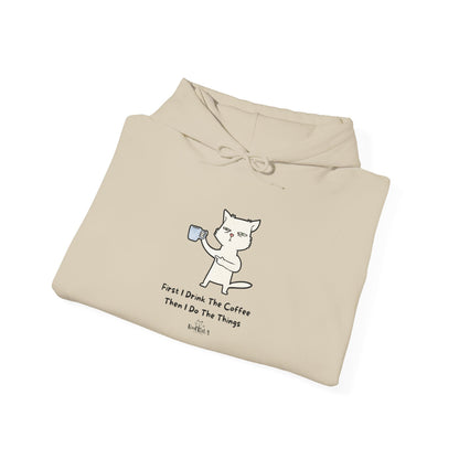 Coffee-Loving Cat Hoodie | Cute Unisex Sweatshirt, Cozy Pullover for Cat Lovers, Gift for Pet Owners, Fun Animal Apparel