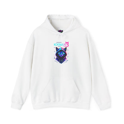 Cat Cyberpunk Hoodie - Kookikat Neon Retro Futuristic Graphic Hooded Sweatshirt