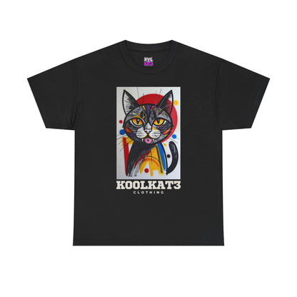 Cat Portrait T‑Shirt — Colorful KoolKat3 Graphic Tee