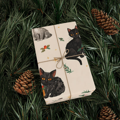 Festive Gift Wrapping Paper Roll - Holiday Designs with Pineapples and Candy Canes