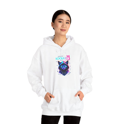 Cat Cyberpunk Hoodie - Kookikat Neon Retro Futuristic Graphic Hooded Sweatshirt