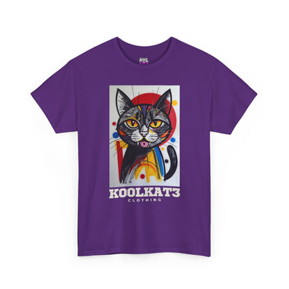 Cat Portrait T‑Shirt — Colorful KoolKat3 Graphic Tee