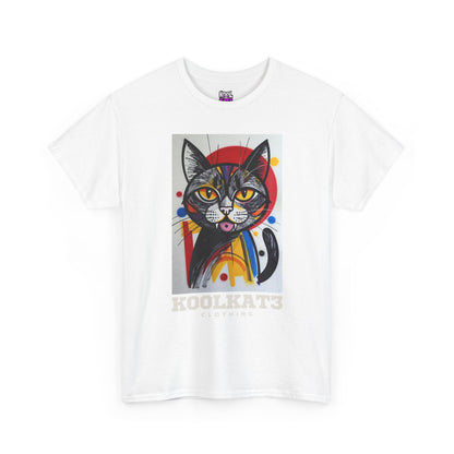 Cat Portrait T‑Shirt — Colorful KoolKat3 Graphic Tee