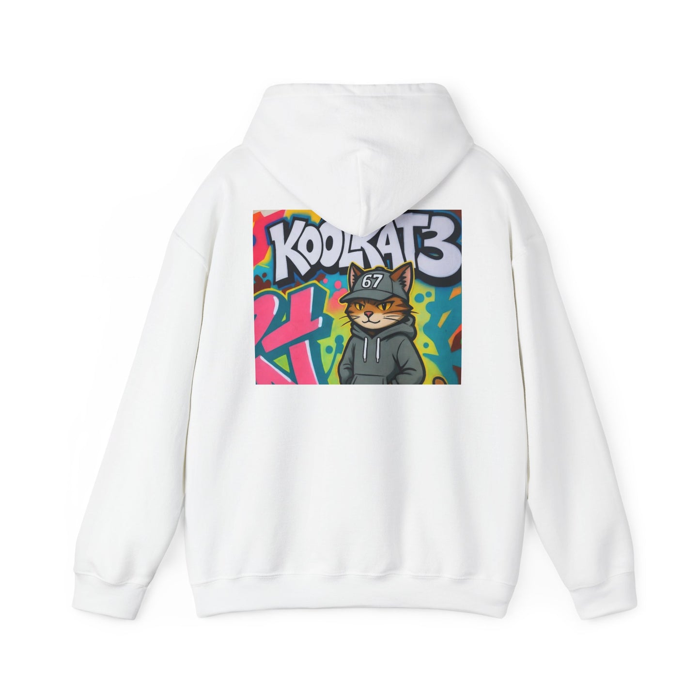 KoolKat3 Graffiti Cat Hoodie — Streetwear Pullover with KoolKat3 Logo