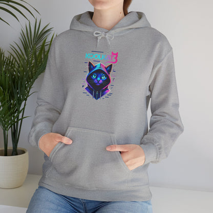 Cat Cyberpunk Hoodie - Kookikat Neon Retro Futuristic Graphic Hooded Sweatshirt