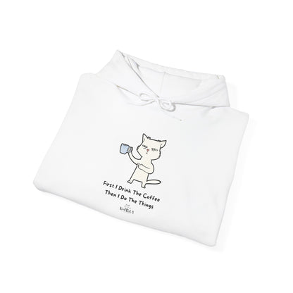 Coffee-Loving Cat Hoodie | Cute Unisex Sweatshirt, Cozy Pullover for Cat Lovers, Gift for Pet Owners, Fun Animal Apparel