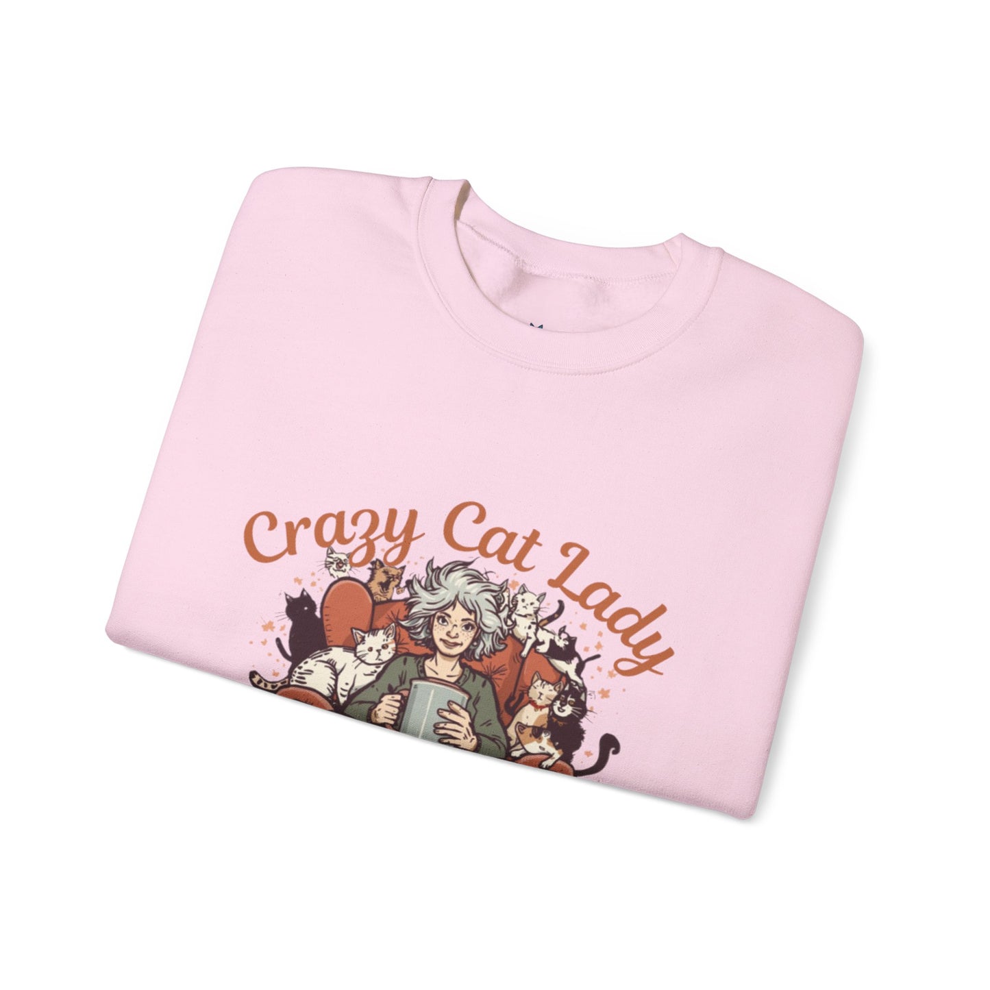 Crewneck Sweatshirt — "Crazy Cat Lady" Illustrated Cat Lover Sweater