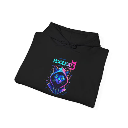 Cat Cyberpunk Hoodie - Kookikat Neon Retro Futuristic Graphic Hooded Sweatshirt