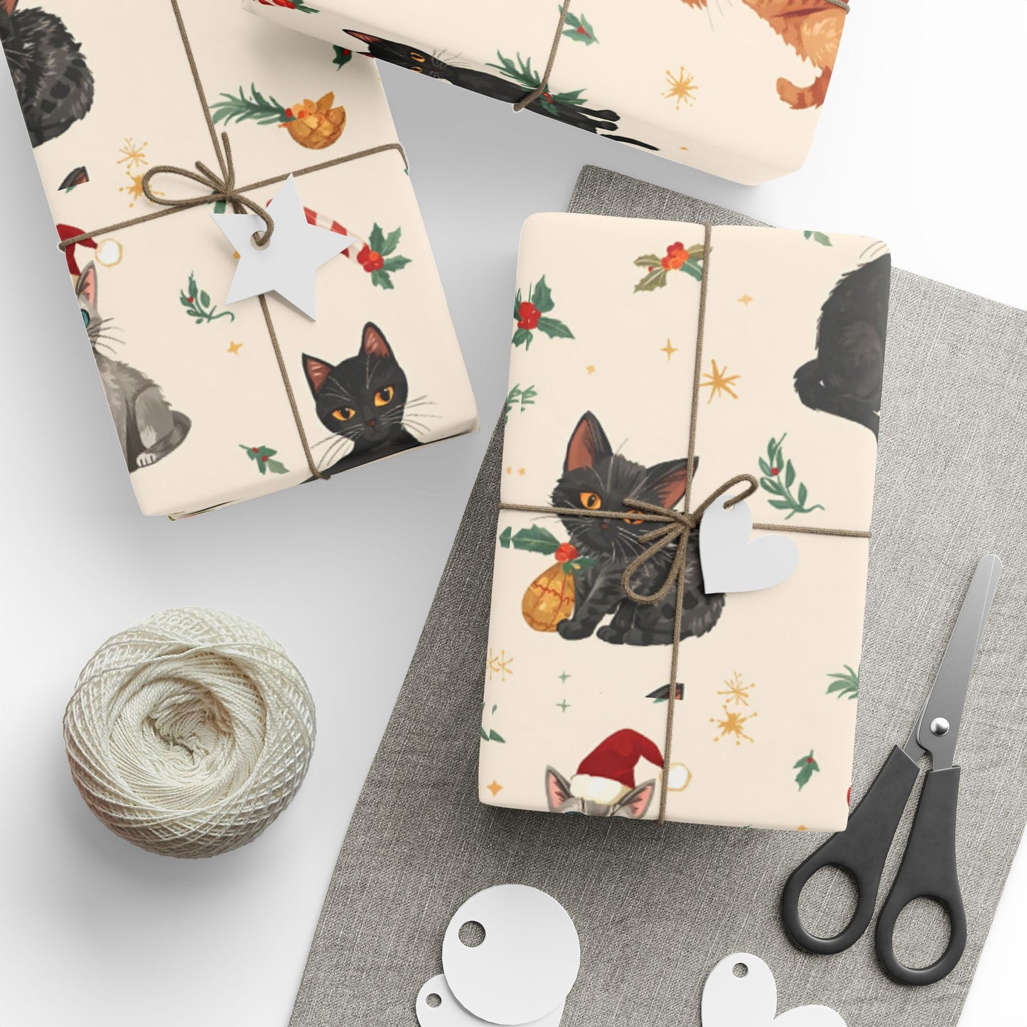 Festive Gift Wrapping Paper Roll - Holiday Designs with Pineapples and Candy Canes