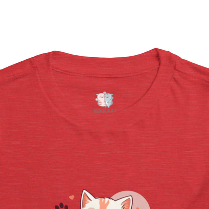 Adorable Toddler Cat Tee Shirt, Perfect Gift for Cat Lovers, Cute Baby T-Shirt for Birthdays, Pet-themed Apparel, Toddler Short Sleeve Top