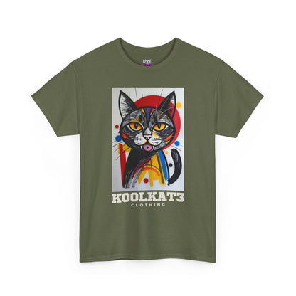 Cat Portrait T‑Shirt — Colorful KoolKat3 Graphic Tee