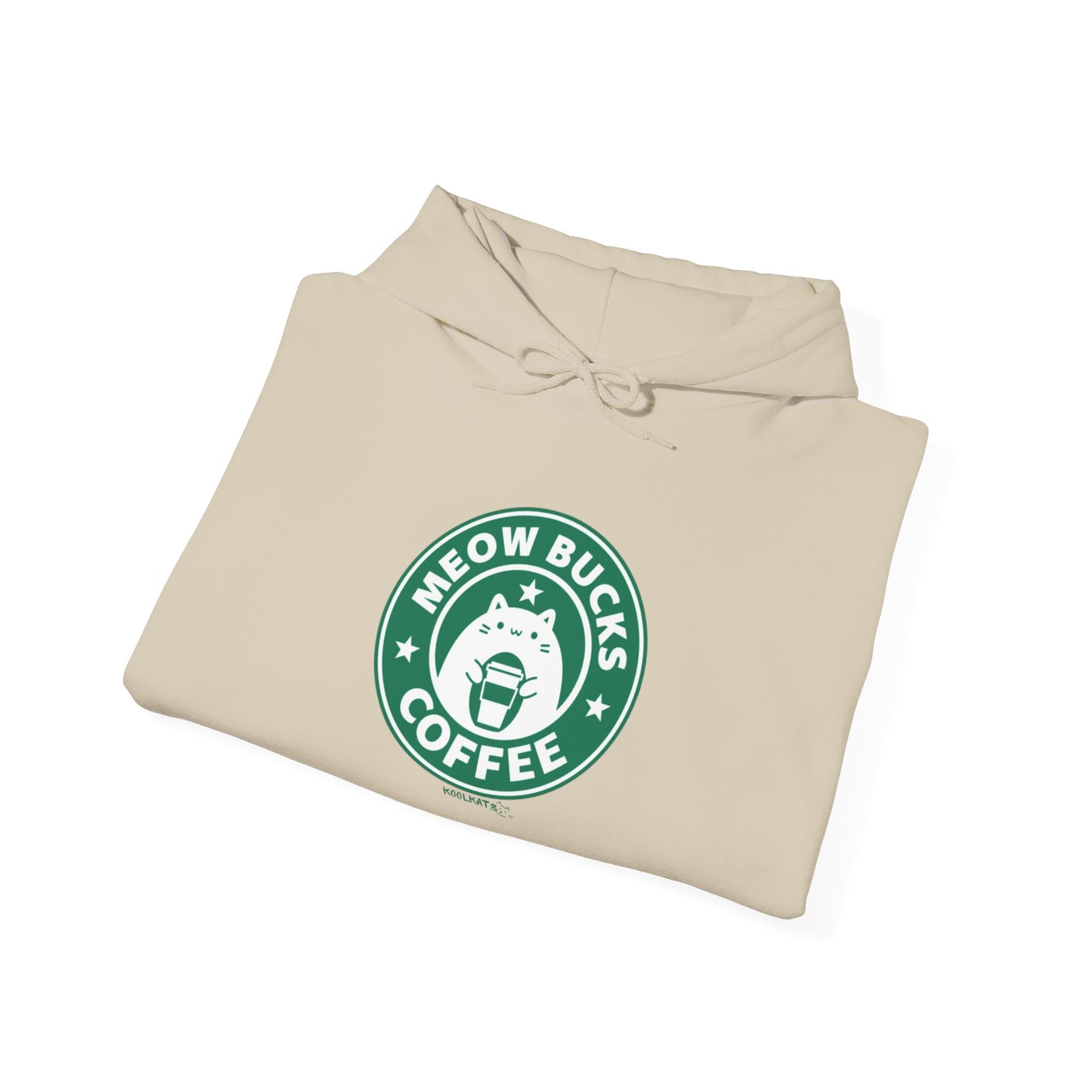 Cozy Unisex Hoodie - Meow Bucks Coffee Design, Perfect for Cat Lovers, Gift for Pet Owners, Casual Wear, Coffee Lovers