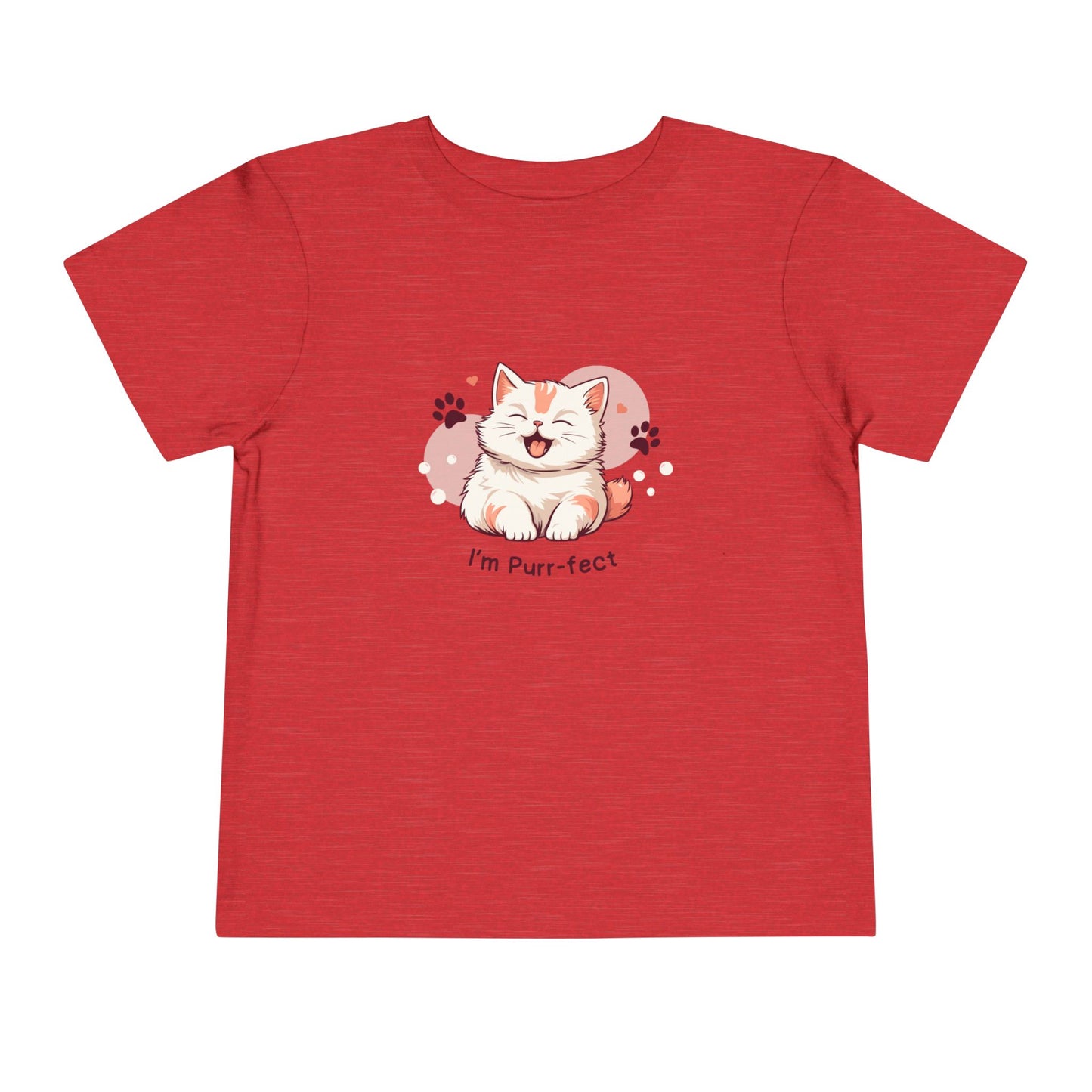 Adorable Toddler Cat Tee Shirt, Perfect Gift for Cat Lovers, Cute Baby T-Shirt for Birthdays, Pet-themed Apparel, Toddler Short Sleeve Top