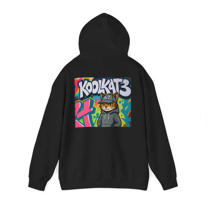 KoolKat3 Graffiti Cat Hoodie — Streetwear Pullover with KoolKat3 Logo