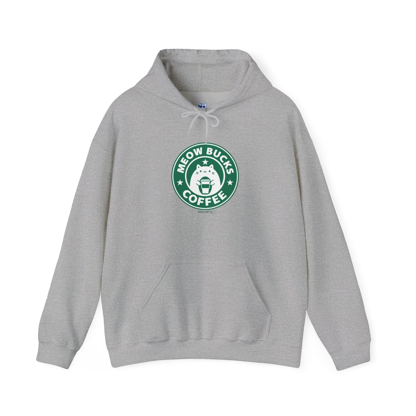 Cozy Unisex Hoodie - Meow Bucks Coffee Design, Perfect for Cat Lovers, Gift for Pet Owners, Casual Wear, Coffee Lovers