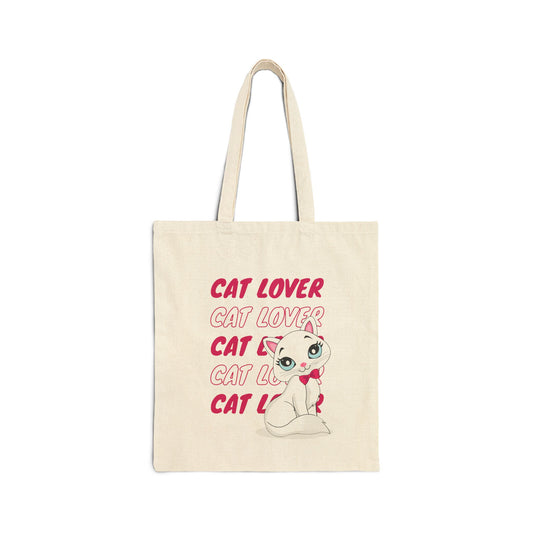 Cute Cat Lover Tote Bag, Eco-Friendly Shopping Bag, Gift for Cat Owners, Stylish Beach Bag, Pet Owner Accessory