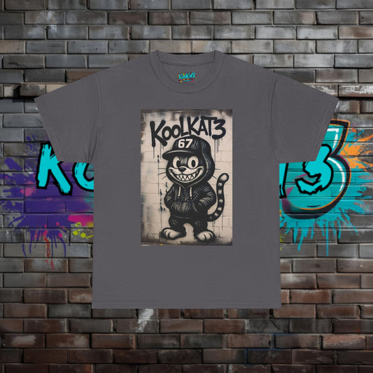 KoolKat3 Street Art Cat T‑Shirt — Retro Graffiti Cartoon Tee