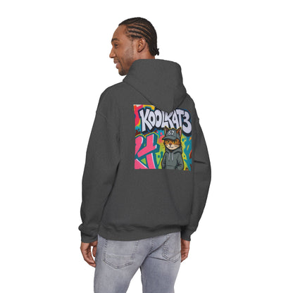 KoolKat3 Graffiti Cat Hoodie — Streetwear Pullover with KoolKat3 Logo