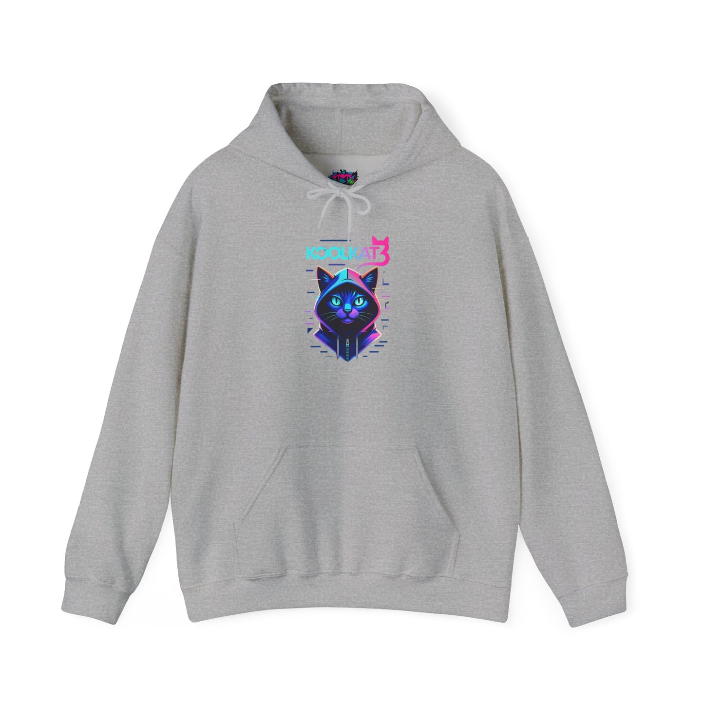Cat Cyberpunk Hoodie - Kookikat Neon Retro Futuristic Graphic Hooded Sweatshirt