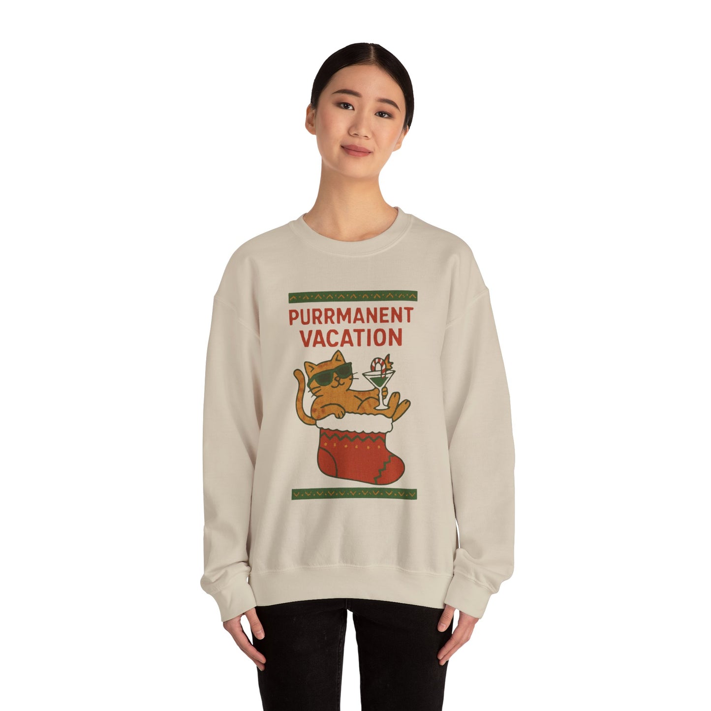 Purrmanent Vacation Crewneck Sweatshirt