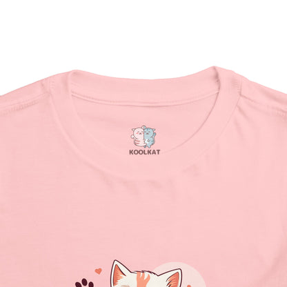 Adorable Toddler Cat Tee Shirt, Perfect Gift for Cat Lovers, Cute Baby T-Shirt for Birthdays, Pet-themed Apparel, Toddler Short Sleeve Top