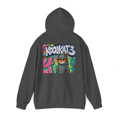 KoolKat3 Graffiti Cat Hoodie — Streetwear Pullover with KoolKat3 Logo