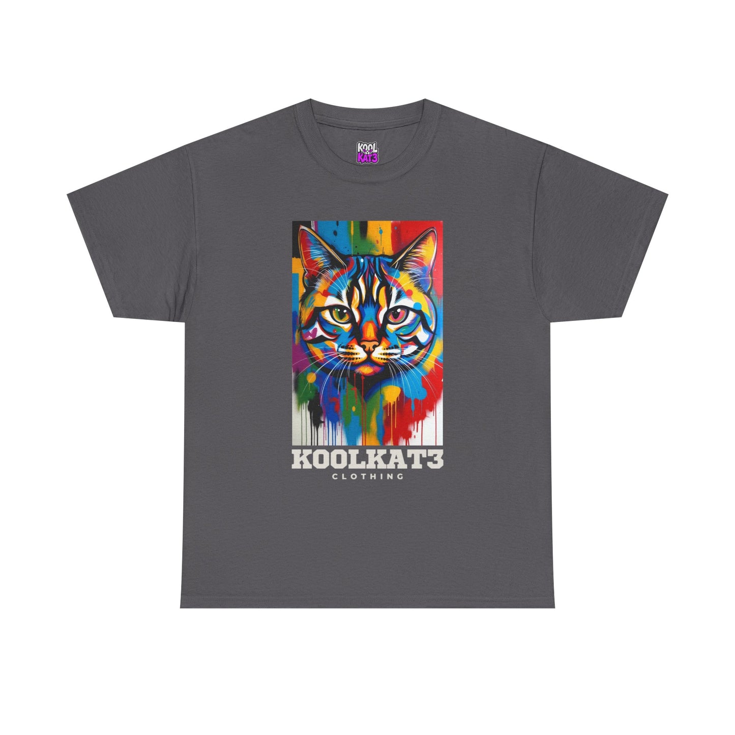 Cat Art T-Shirt — Colorful Drip Pop Art Kitty Tee