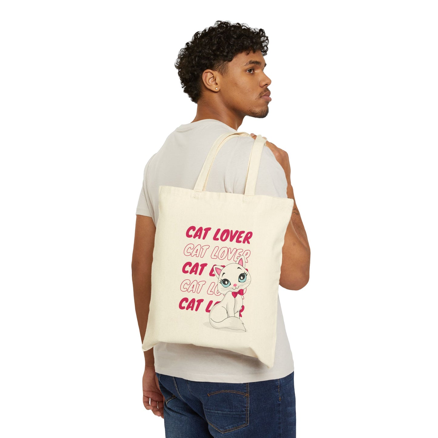 Cute Cat Lover Tote Bag, Eco-Friendly Shopping Bag, Gift for Cat Owners, Stylish Beach Bag, Pet Owner Accessory