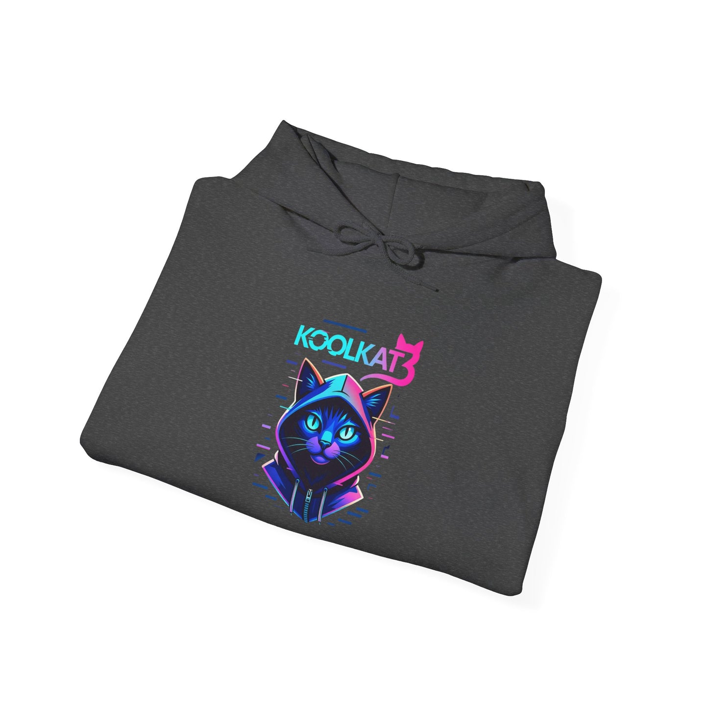 Cat Cyberpunk Hoodie - Kookikat Neon Retro Futuristic Graphic Hooded Sweatshirt