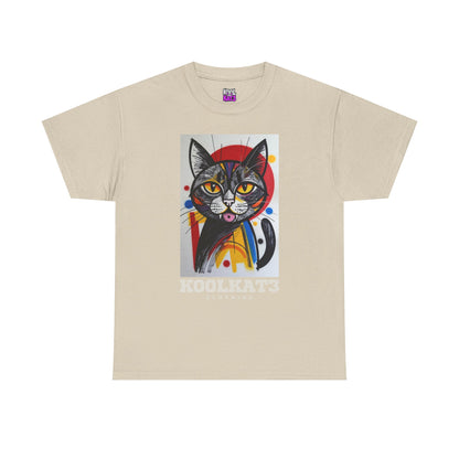 Cat Portrait T‑Shirt — Colorful KoolKat3 Graphic Tee
