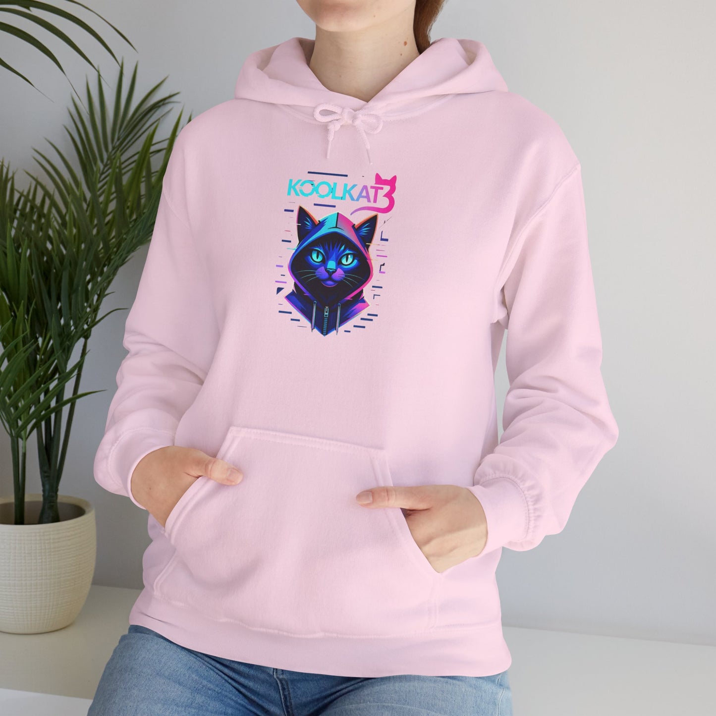 Cat Cyberpunk Hoodie - Kookikat Neon Retro Futuristic Graphic Hooded Sweatshirt